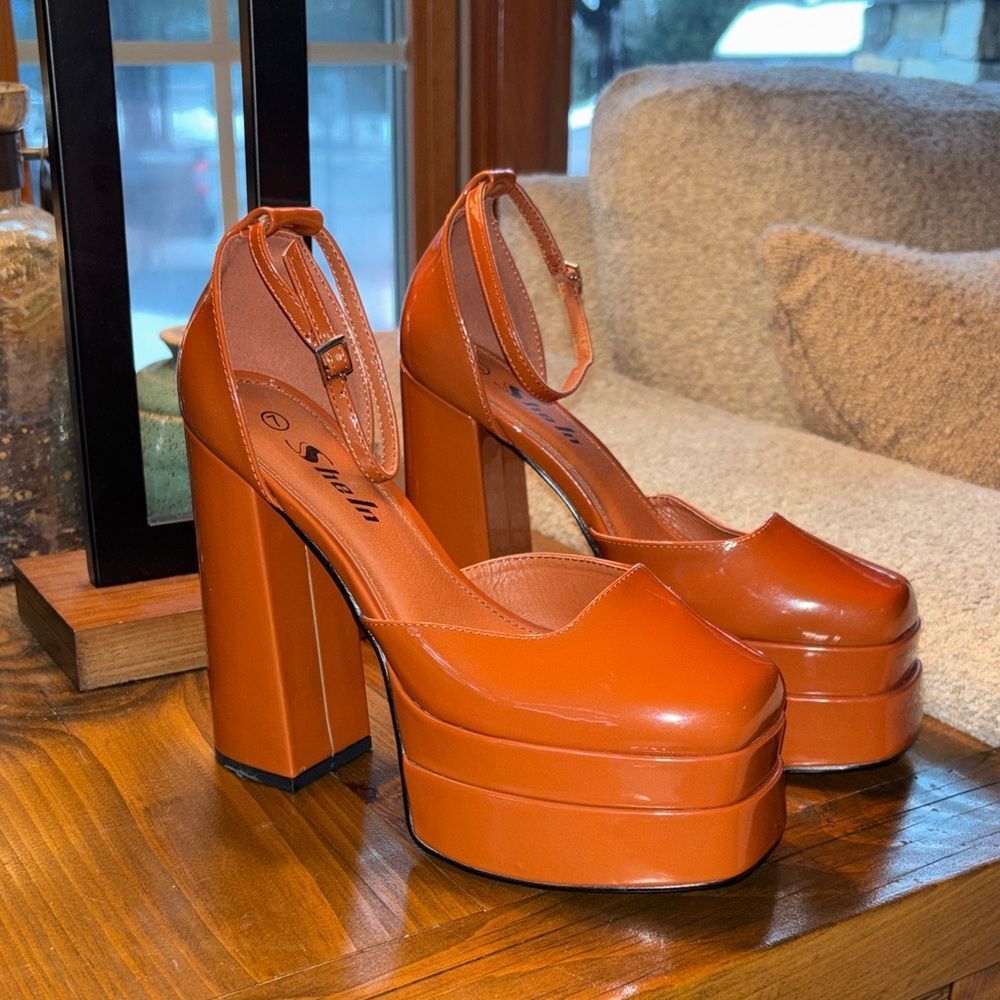 SheIN Bold Orange Platform Shoes